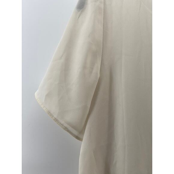 BANANA REPUBLIC Women's Petite Cream Crewneck Short Sleeve Blouse SZ XS/P - Picture 4 of 9